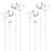 Pacote com 2 fones de ouvido USB C para iPhone 16/15 Pro Max Plus, [certificado MFi] Fones de ouvido tipo C com microfone e controle remoto, fones de ouvido com fio com cancelamento de ruído para iPad