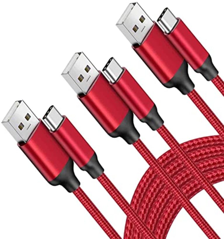 Pacote com 3 cabos USB tipo C 3A, carregamento rápido, cabo USB-A para USB-C longo para Samsung Galaxy Note 10, S20 S10 S9 Plus, A10e A20 A50 A70 A71 A51, Xperia 10, LG Stylo 6 5 4 G8X G8 G7 V60 K51