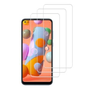 (Pacote com 3) compatível com Samsung Galaxy A11 protetor de tela de vidro temperado, sensível ao toque, dureza 9H