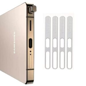 Pacote com 4 capas de alto-falante de tela para celular antipoeira para Samsung Galaxy S25 Edge/Ultra/S24 Ultra/S23 Ultra/S22 Ultra etc - Prata