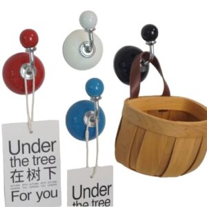 Pacote com 4 ganchos magnéticos coloridos, ganchos magnéticos resistentes para geladeiras, ganchos magnéticos para pendurar, chaves (azul + preto + branco + vermelho)