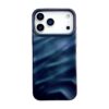 Padrão ondulado de água ondulado forma ondulada macia compatível com capa para iPhone (azul, iPhone 17 Pro Max)