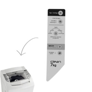 Painel Decorativo Para Maquina de Lavar Roupas Clean Turbo Performance 7Kg Bwc07a