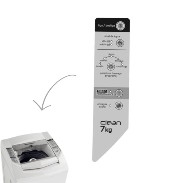 Painel Decorativo Para Maquina de Lavar Roupas Clean Turbo Performance 7Kg Bwc07a