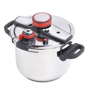 Panela de Pressão Aço Inox 7 Litros Fundo Triplo com Sistemas de Segurança, Compatível com Indução e Gás, Válvula de Controle e Fechamento Seguro