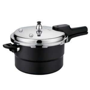 Panela de Pressão Aço Inox Fundo Triplo com Sistemas de Segurança, Compatível com Indução e Gás, Válvula de Controle e Fechamento Seguro (4 Litros)