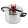 Panela de Pressão Inox 6 Litros com Trava de Segurança e Válvula Cozimento Rápido e Durável