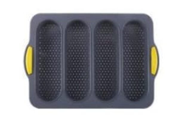 Panelas de pão francês Hoagie com 4 compartimentos, molde de silicone antiaderente para sanduíche, baguete, cachorro-quente, pão, comida, mini conjunto de ferramentas para restaurante, caseiro