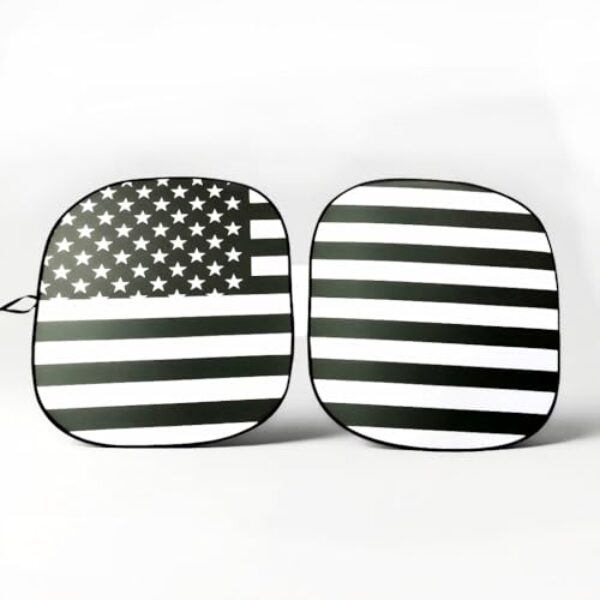 Para-brisa de carro, bandeira americana decoração mantém o carro fresco capa de proteção solar, bloqueador de calor de pano revestido de prata dobrável, acessórios portáteis de verão ao ar livre para