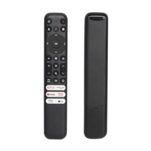 Para controle remoto TCL Google TV, equipado com seis teclas de atalho. O controle remoto de voz RC813 é compatível com Smart TVS TCL 4k QLED/UHD/QD-Mini LED Series