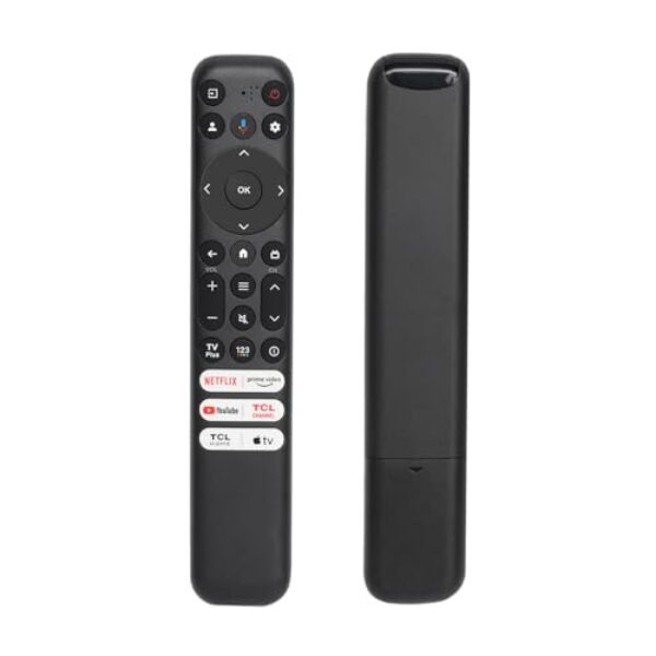 Para controle remoto TCL Google TV, equipado com seis teclas de atalho. O controle remoto de voz RC813 é compatível com Smart TVS TCL 4k QLED/UHD/QD-Mini LED Series