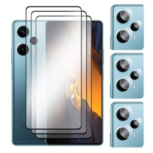 Para POCO F5 5G F3 F4 GT F5 Pro, 6 em 1 Vidro Temperado 2.5D Capa Completa Protetor de Tela Filme 6,67 polegadas