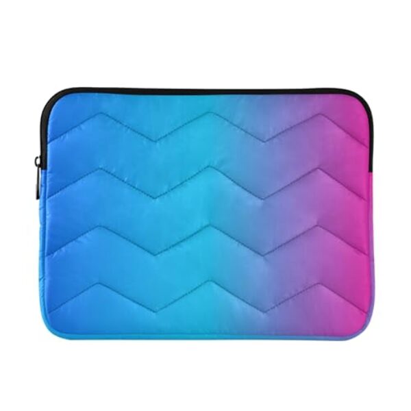 Pasta para laptop gradiente azul rosa, capa protetora à prova de choque, capa de viagem para laptop de 13 a 13,3 polegadas