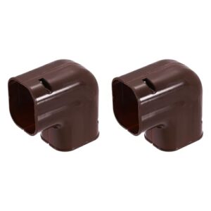 PATIKIL Capa de linha decorativa de PVC de 7,6 cm, pacote com 2 peças de tubulação de cotovelo plano de 90°, acessórios para bomba de calor AC central de ar condicionado (café)