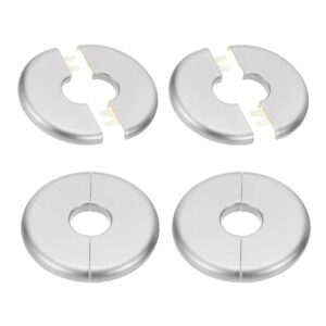 PATIKIL Flange de parede 80 mm / 3,1" OD, 4 peças de cobertura de placa de escudo redondo PPR placas de cobertura de encanamento com fita autoadesiva para torneira de tubo de água de 22,5 mm / 0,9" de