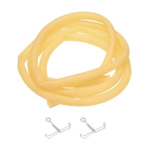 PATIKIL Tubo de plástico, tubo de vinil de 10 mm x 14 mm x 2 m com braçadeiras de mangueira, tubo de mangueira macia para aquário de vinil industrial multiuso, amarelo