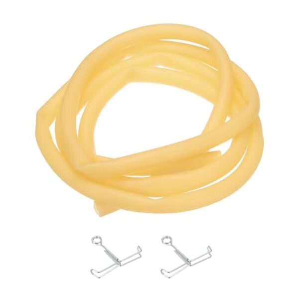 PATIKIL Tubo de plástico, tubo de vinil de 10 mm x 14 mm x 2 m com braçadeiras de mangueira, tubo de mangueira macia para aquário de vinil industrial multiuso, amarelo