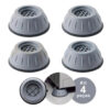 Pé Base Antivibração Universal P/ Máquina Lavar Secadora Lava-Louças 4 Unid Antiderrapante Inox