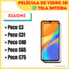 Película de Vidro 3D Para Xiaomi Poco C3 / Poco C31 / Poco C40 / Poco C65 / Poco C75 / Protetor de Tela.