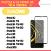Película de Vidro 3D Xiaomi Poco M3 / M3 Pro / M4 Pro 4G / M4 Pro 5G / M4 / M5 / M6 / M6 Pro 4G / M6 Pro 5G / M55.