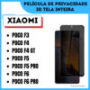 Película de Vidro de Privacidade para Xiaomi Poco F3/ Poco F4/ Poco F4 GT/ Poco F5/ Poco F5 Pro/ Poco F6/ Poco F6 Pro/3D