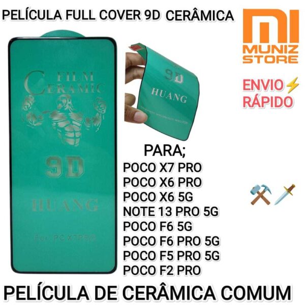 Película Poco X7 Pro 4G/ X6 / F6 Pro/ F5 Pro / F2 Pro / Note 13 Pro 5G Cerâmica Películas 9D Xiaomi