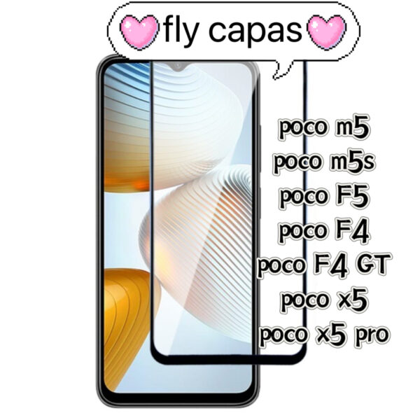 Pelicula 3D Vidro Compativel Xiaomi Redmi poco m5 poco m5s poco F5 poco F4 poco F4 GT poco x5 poco x5 pro