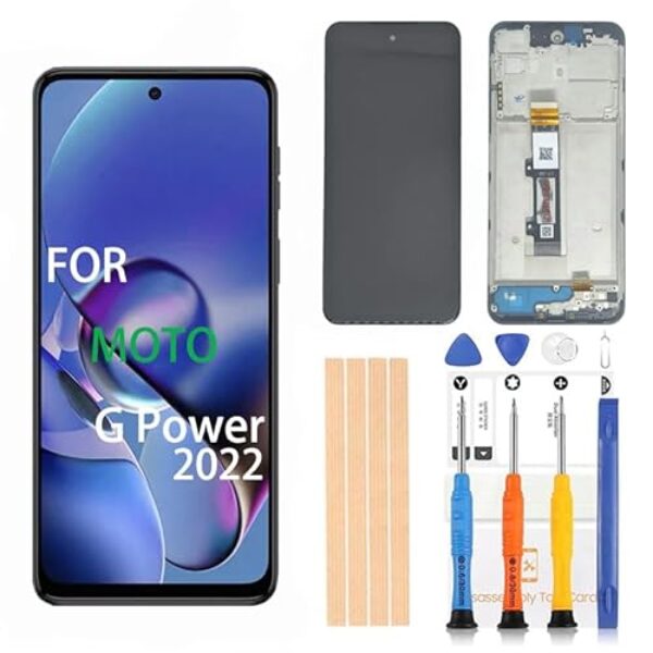 Pishzeo Digitalizador LCD OEM de 6,5 polegadas para Motorola G Power 2022 Tela de substituição XT2165 XT2165-5 XT2165DL XT2165-3 Touch Display, montagem de digitalizador Full HD (Mt-G Power 2022 com