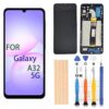 Pishzeo Digitalizador LCD OEM de 6,5 polegadas para Samsung Galaxy A32 5G Tela de substituição A326u S326dl A326a Tela sensível ao toque, conjunto de digitalizador Full HD com película protetora (não