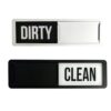 Placa de estado da máquina de lavar louça com indicador deslizante - Marcador magnético sujo/limpo em padrão de mármore preto branco prateado, ferramenta de organização de utensílios de cozinha para