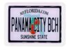 Placa de licença Panama City Beach Florida acrílico pequeno ímã de lembrança de colecionador 6 cm x 4,4 cm