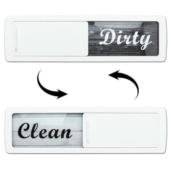 Placa magnética para estado limpo/sujo, adesivos magnéticos fortes para lava-louças, ímã universal de geladeira para organização de cozinha (branco)