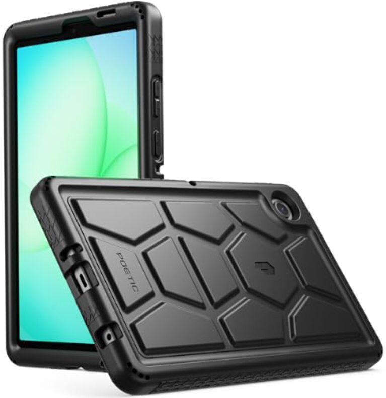 Poetic Capa TurtleSkin para Samsung Galaxy Tab A11 (8,7 polegadas 2025), capa de silicone resistente à prova de choque resistente para crianças, proteção contra quedas, preta