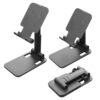 POHFP Suporte para celular de 3 peças, totalmente dobrável e ajustável em ângulo com almofada de silicone para mesa, escritório, suporte de tablet compatível com todos os smartphones e tablets de 10 a