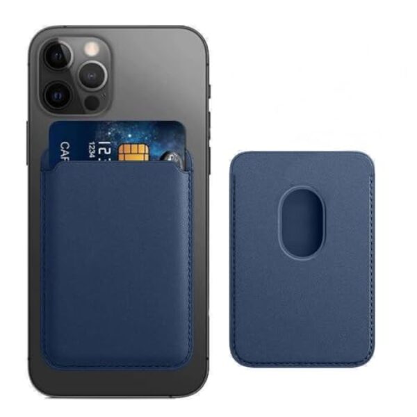 Porta-cartões magnéticos, para iPhone 16 Pro Max/16 Plus/16 Pro/16, para iPhone 15 Pro Max/15 Pro/15 Plus/15, para iPhone 14 Pro Max/14 Plus/14 Pro/14,13/12 Series, Azul, Clássico