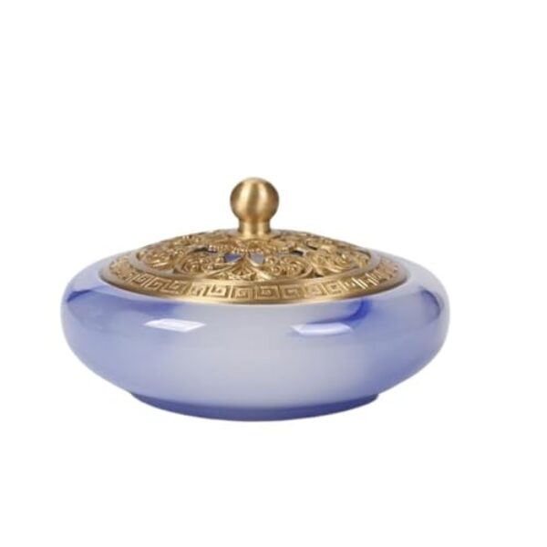 Porta-incenso decorativo Queimador de incenso de jade doméstico, suporte de incenso interno para aromaterapia/ioga/meditação/decoração de sala de estar e escritório(Blue)