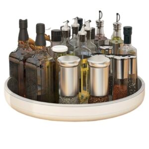 Porta Condimentos Giratório 360°, Organizador Multiuso para Cozinha - Bandeja para Temperos, Frutas, Maquiagem e Banheiro(G-30CM)