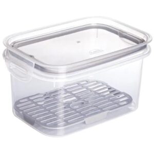 " Porta Frios Com Escorredor Plastil 1200 ml Pote Hermético Com 2 Travas De Segurança Para Transporte De Alimentos Para Frios E Petiscos Com Anel de Vedação Material BPAFree Pote Hermético 1,2 Litro "