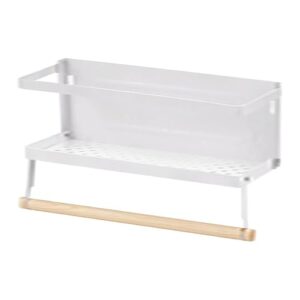 Prateleira Magnética de Aço Inoxidável e Suporte Toalha Papel Magnético Prateleiras Cozinha Plegáveis para Geladeiras Montadas na Parede