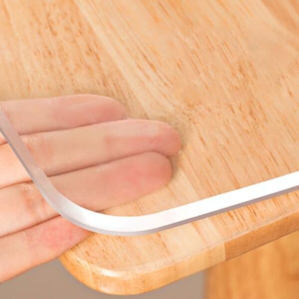 Protetor de mesa de PVC, protetor de mesa de plástico transparente, impermeável, limpável, para casa, cozinha, mesa, mesa fosca (140 x 180 cm, transparente, 1,5 mm)