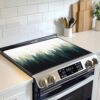 Protetor de tampa superior de fogão elétrico Foggy Forest, tapete de fogão de vidro plano superior, tapete de fogão de indução de forno resistente ao calor para tapetes de bancada de cerâmica tapete