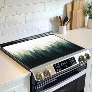Protetor de tampa superior de fogão elétrico Foggy Forest, tapete de fogão de vidro plano superior, tapete de fogão de indução de forno resistente ao calor para tapetes de bancada de cerâmica tapete
