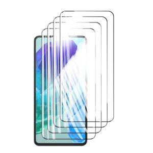 Protetor de tela 4 peças para Samsung Galaxy M55 5G, vidro temperado cristal 9H alumínio de alta qualidade antirriscos capa amigável impressão digital (preto)