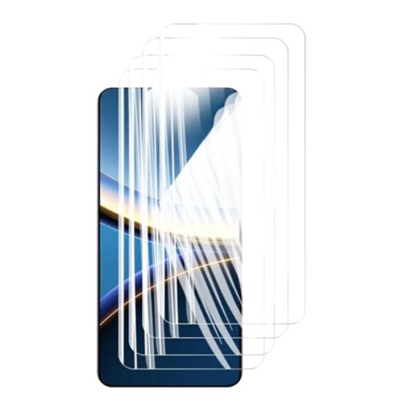 Protetor de tela 4 peças para Xiaomi Poco F7 Pro, vidro temperado HD cristal 9H alumínio de alta qualidade antirriscos capa amigável impressão digital (HD)