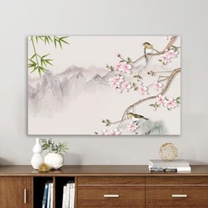 Protetor de tela de TV moderno de 32 a 65 polegadas, capa universal à prova de poeira para telas LCD/LED/curvas, capa de monitor de computador de mesa decorativa-flor1||124.5-132.1 cm