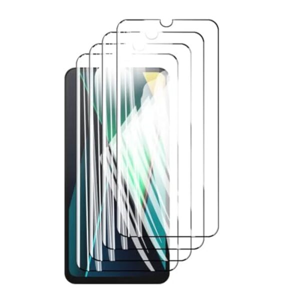 Protetor de tela para Xiaomi Poco C75 4G, 4 unidades, vidro temperado, cristal de alumínio, capa antirriscos, compatível com impressão digital, 6,88" (preto)