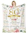 Pubrave Presentes de aniversário de 80 anos para mulheres/homens, cobertor 152 x 127 cm, presentes de 80 anos para mulheres/ela/avó, decorações de aniversário de 80 anos para mulheres