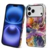 Punmada Capa para iPhone 17 Pro, capa rígida híbrida à prova de choque de silicone para iPhone 17 Pro, estampa colorida de dispersão de pistilo mármore