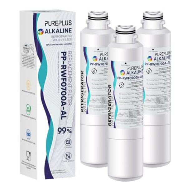 PUREPLUS Alcalina DA29-00020B Substituição para Samsung DA29-00020A/B, DA29-00020B-1, RF28HMEDBSR, RF263BEAESR, RFG297HDRS, HAF-CIN/EXP, RF4287HARS, 469101, RWF0700A, filtro de água de geladeira