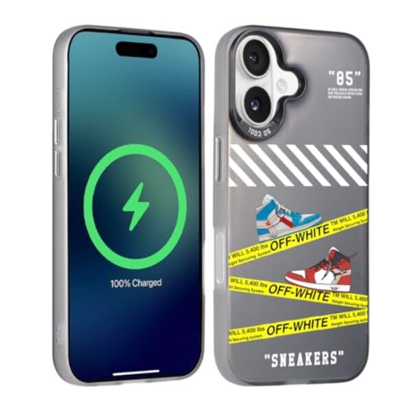 QUNQIN Capa de telefone com tênis esportivo de basquete legal para iPhone 16e para meninos e homens à prova de choque estética de designer de rua compatível com iPhone 16e